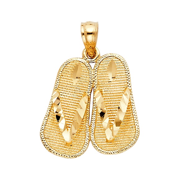 14K Yellow Gold Sandal Pendant